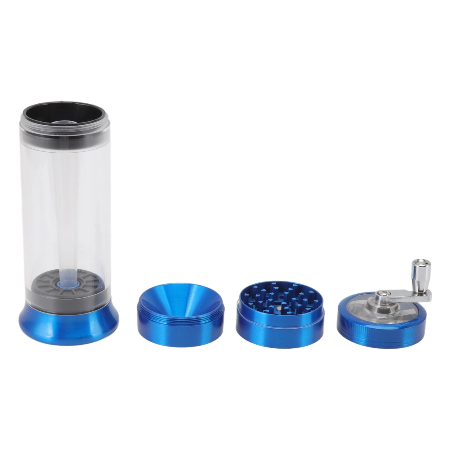 50mm Tobacco Grinder Spice Grass Herb Tobacco Grinder Manual Zinc Alloy Crusher Smoking Accessories Blue