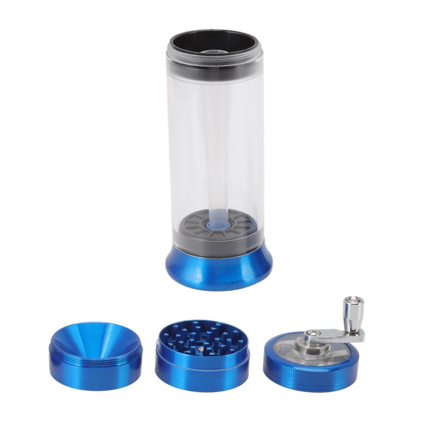 50mm Tobacco Grinder Spice Grass Herb Tobacco Grinder Manual Zinc Alloy Crusher Smoking Accessories Blue