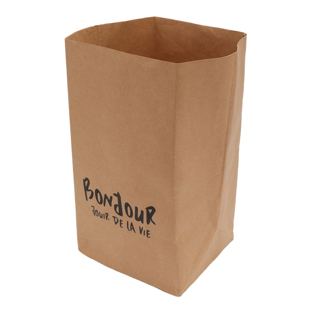 Paper Bag Water Washing Large Capacity Grocery Storage Kraft Paper Bag for Home Kitchen Large Size Bondour Pattern