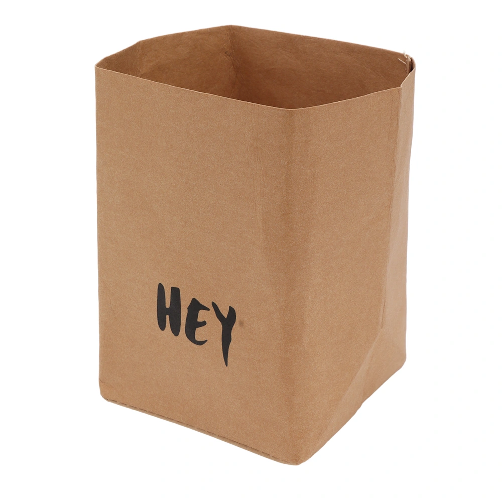 Paper Bag Water Washing Large Capacity Grocery Storage Kraft Paper Bag for Home Kitchen Small Size HEY Pattern