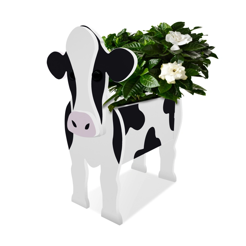 Cow Shaped Planter Yak Cow Farming Flower Tray Landscape Yard Decoration