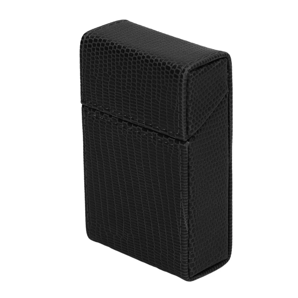 Cigarettes Box Holder Lizard Designed PU Leather Cigarettes Box Storage Case for Women Men Black