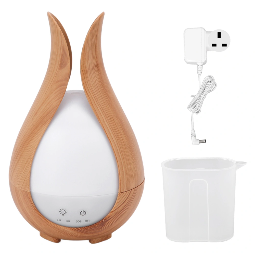 200ml Wood Grain Humidifier 8W 24V Automatically Shut Down Silent Aromatherapy Diffuser with 7 LED Color Lights 100‑240V UK Plug