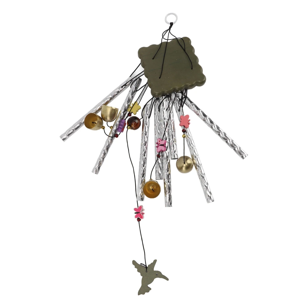 16.5in Wind Chimes with 8 Aluminium Tubes Deep Tone for Outdoor Garden Patio Decoration Hummingbird