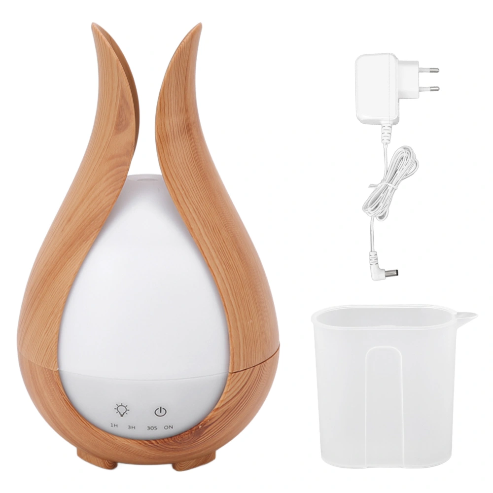 200ml Wood Grain Humidifier 8W 24V Automatically Shut Down Silent Aromatherapy Diffuser with 7 LED Color Lights 100‑240V EU Plug