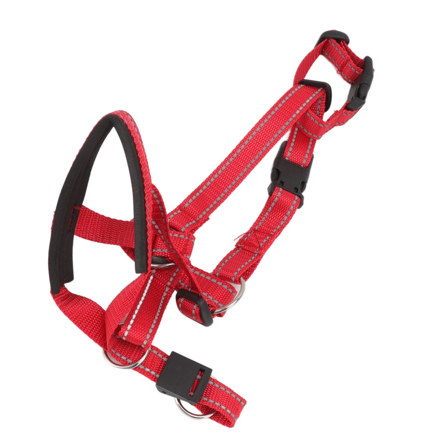 Dog Head Collar Breathable Dog Head Harness Dog Mouth Cover with Adjustable Strap for Outdoor Red L