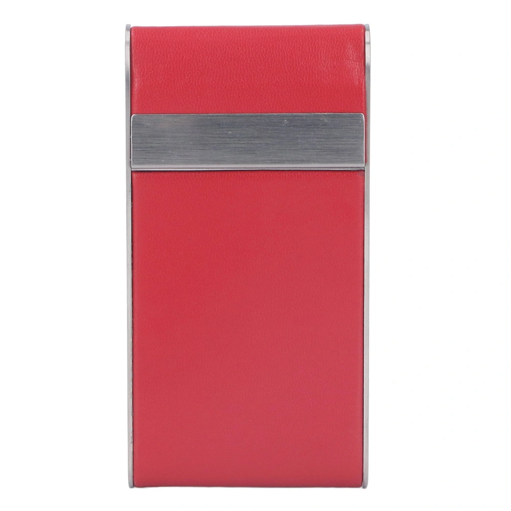 Stainless Steel Cigarette Case Holds 20 Count Slim Cigarettes Magnetic Flip Cover Cigarette Holder Case for Men Women Red