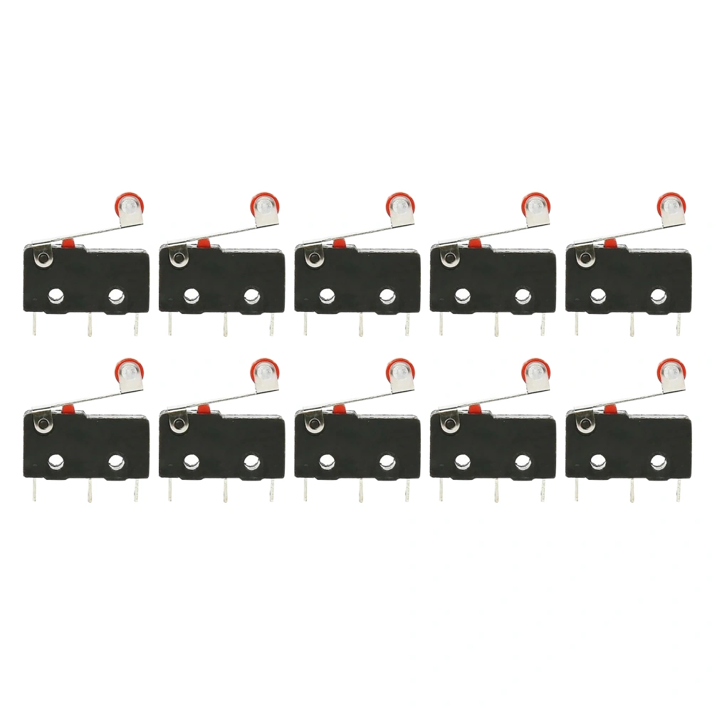 10 Pcs Limit Switch Normally Open Close Limit Switch 3 Pins Terminals with Roller