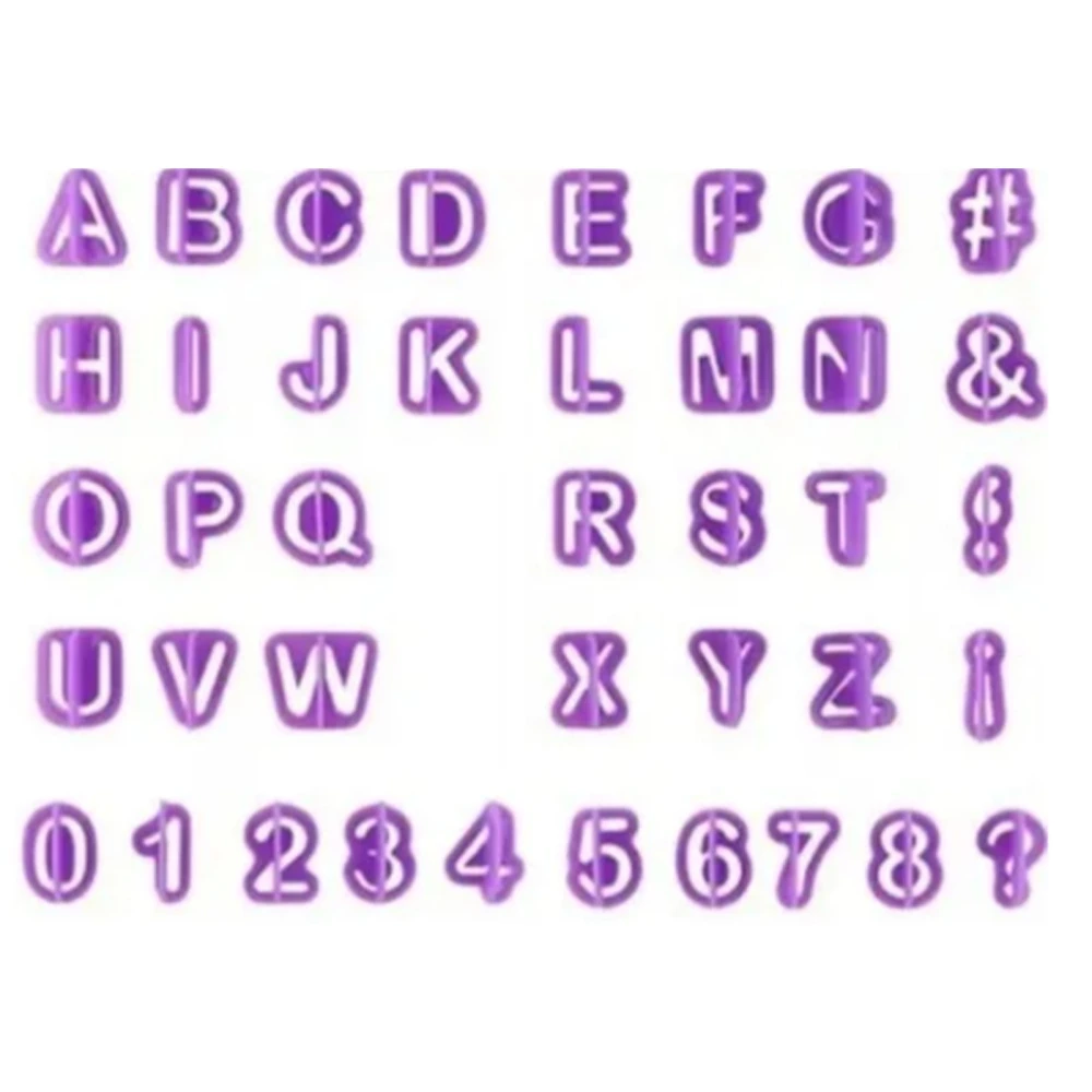 40pcs Numeral Alphabetic Cake Stencils Semiotic Food Grade Plastic Cake Topper Decorative Fillings for Home Baking