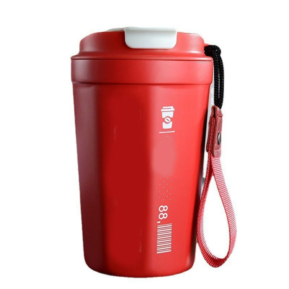 390ml Insulated Coffee Mug Keep Warm Cold Portable Stainless Steel Camping Mug for Home School Office Outdoor Red