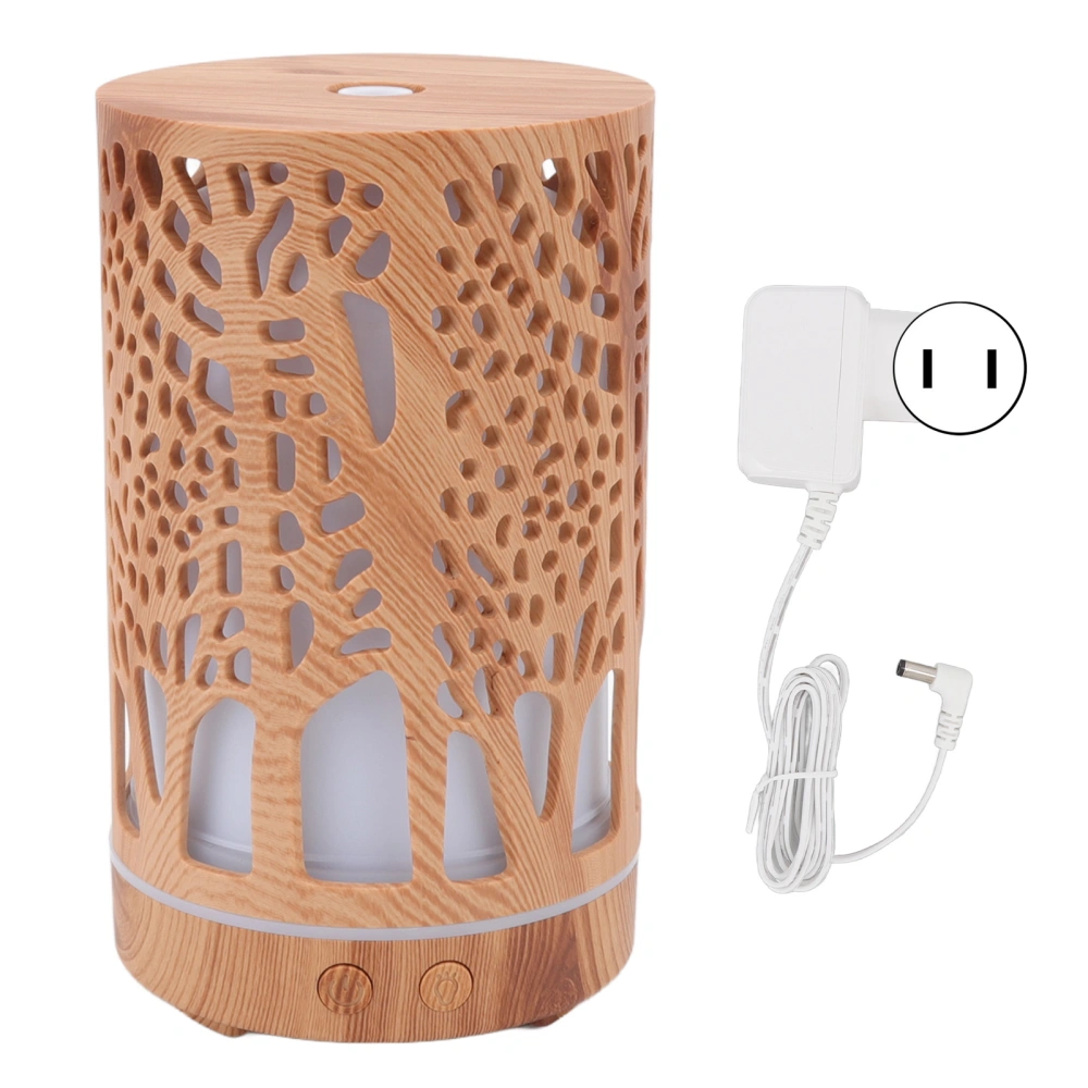 200ml Wood Grain Aroma Diffuser 8W Auto Power Off Colorful LED Silent Air Humidifier for Car and Home 100‑240V US Plug