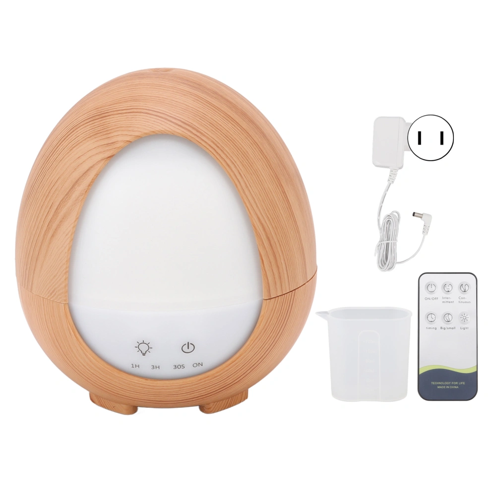 Aromatherapy Humidifier 200ml Remote Control Wood Grain Design Desktop Humidifier with LED Color Light 100‑240V US Plug