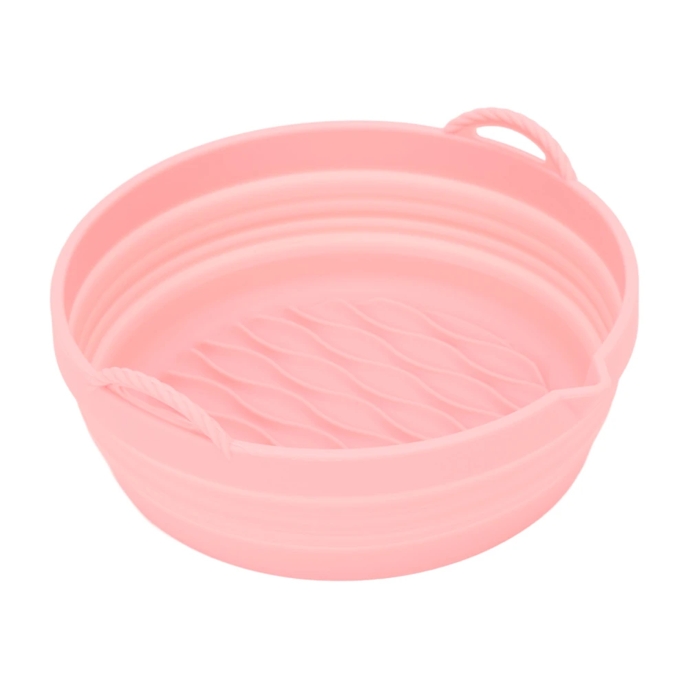 Silicone Air Cooker Pot Round Foldable Fryer Liner Tray Replacement for Kitchen Cooking Accessories Pink