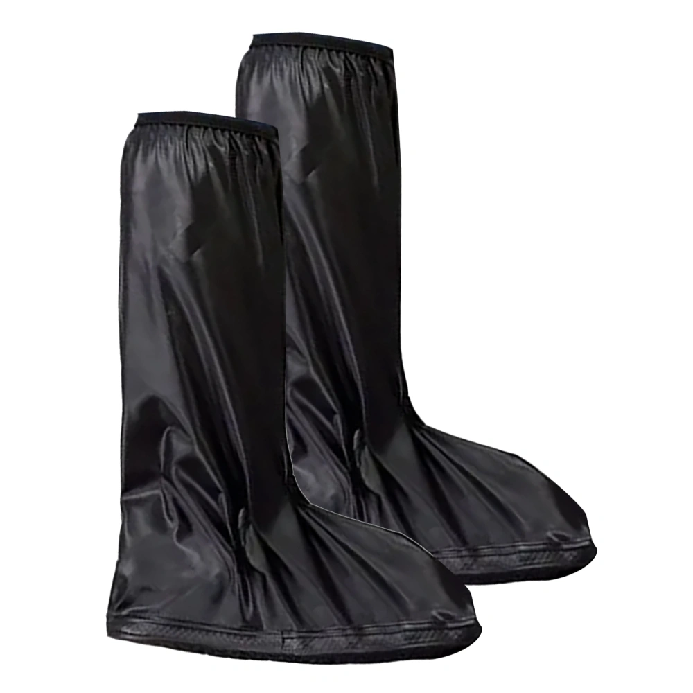 PVC Rain Shoes Cover Waterproof Lightweight Antislip Tall Galoshes Black 40cm Mid Calf