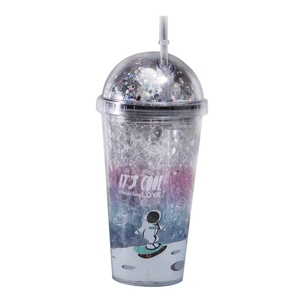 500ml Kids Straw Cup Cute Pattern Design Double Layer Leakproof Portable Children Water Straw Bottle for Boys Girls Type 2