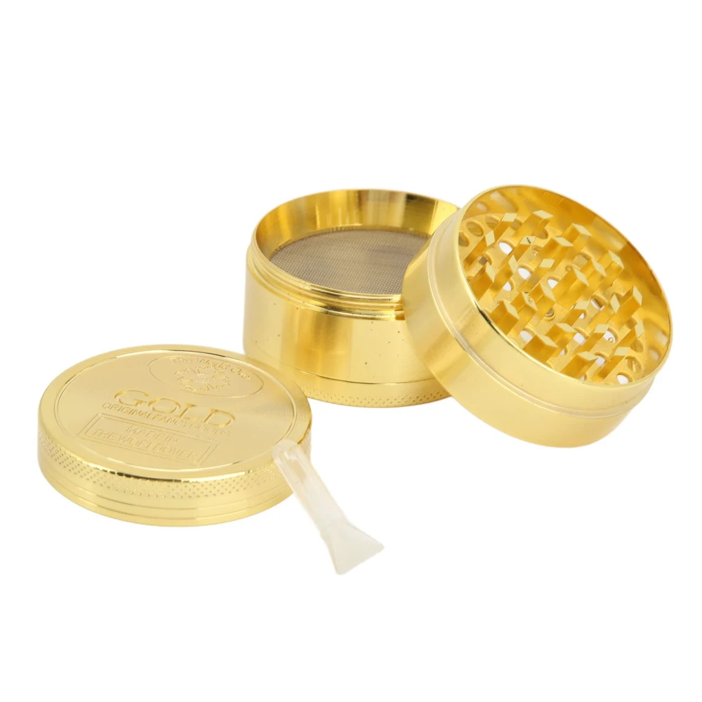 40mm Spice Grinder 4 Layers Aluminium Alloy Gold Coin Design Spice Crusher for Home Kitchen