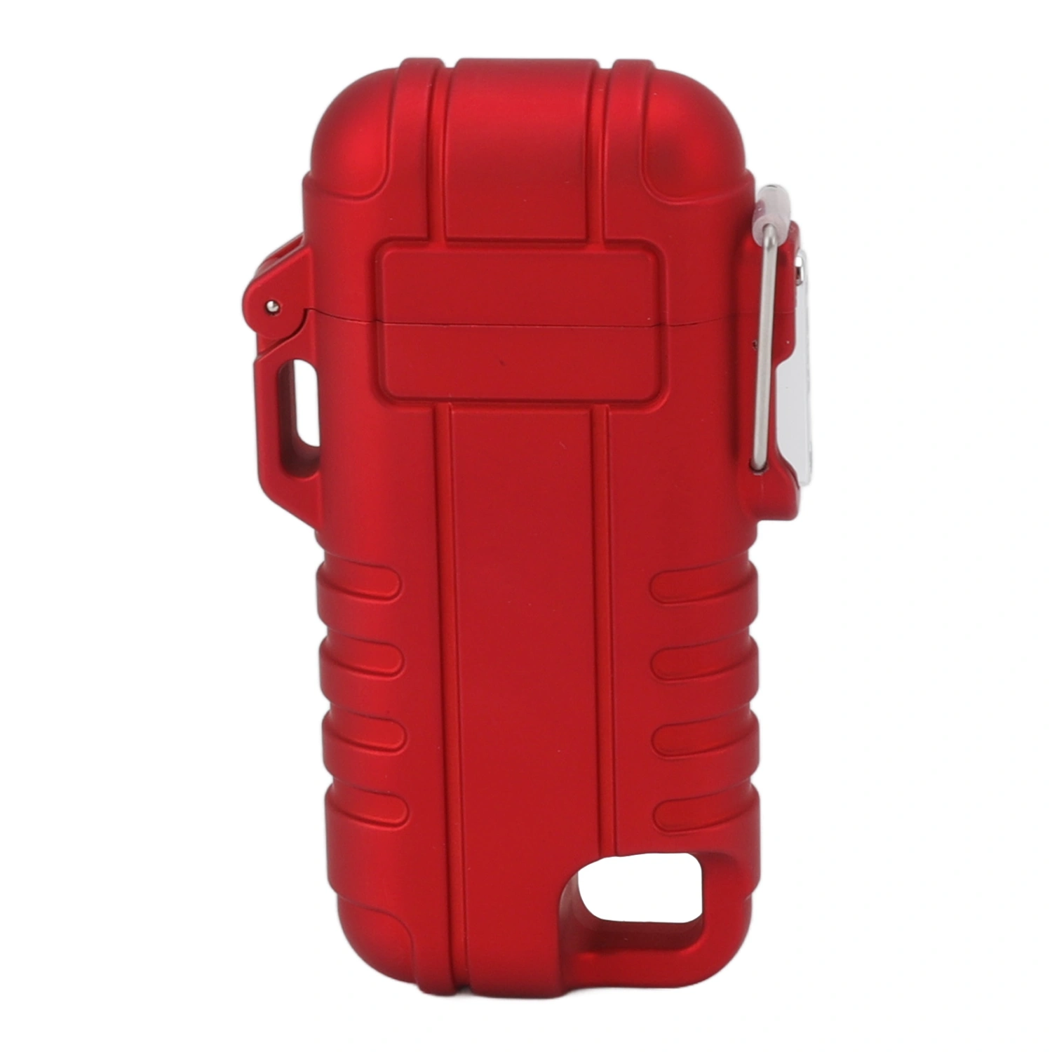 USB Rechargeable Lighter Windproof Dual Arc Lighter Waterproof Flameless Electric Lighter with Hanging Hole for Camping Red