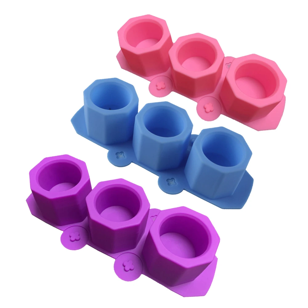 3 Pcs Silicone Planter Mold For Making Concrete Flower Pots DIY Succulent Plants Blue Pink Purple