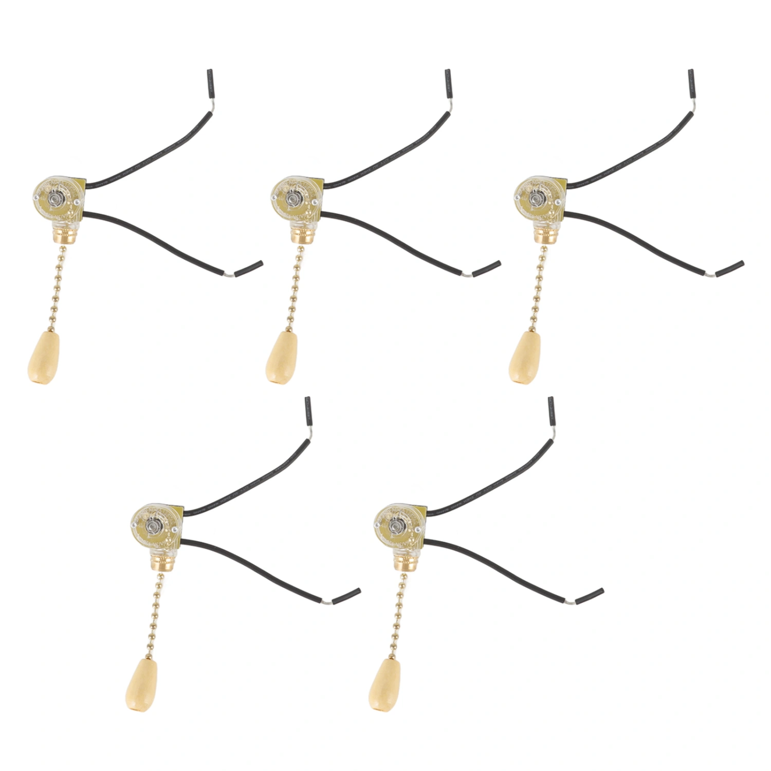 5pcs Pull Chain Switch Exquisite Replacement Ceiling Fan Light Switch Cord for Wall Lamp 250V 125V