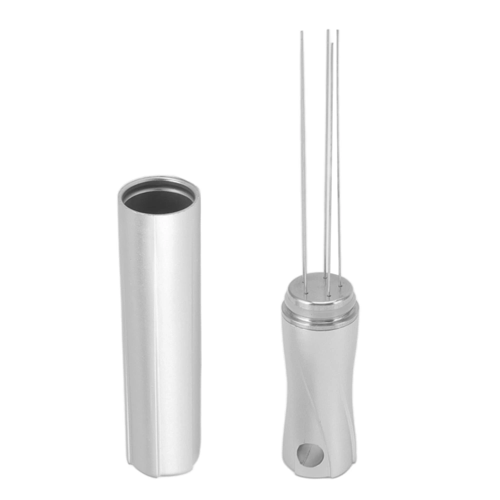 Coffee Stirring Tool Portable Compact Ergonomic Handle Coffee Stirring Tamper Stainless Steel Needle Type Distributor Tool Silver