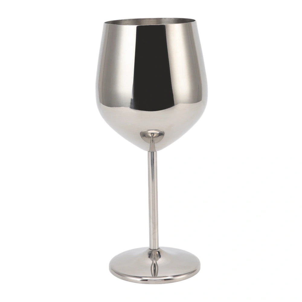 Metal Wine Goblet Stainless Steel Elegant High Hardness Widely Used Metal Wine Glass for Party Wedding Banquet Silver Color 500ml