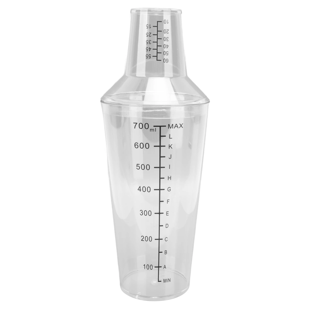 Cocktail Shaker Set Clear Scale Standard Capacity Prevent Spill Transparent Shaker for Bar Bartender 700ML