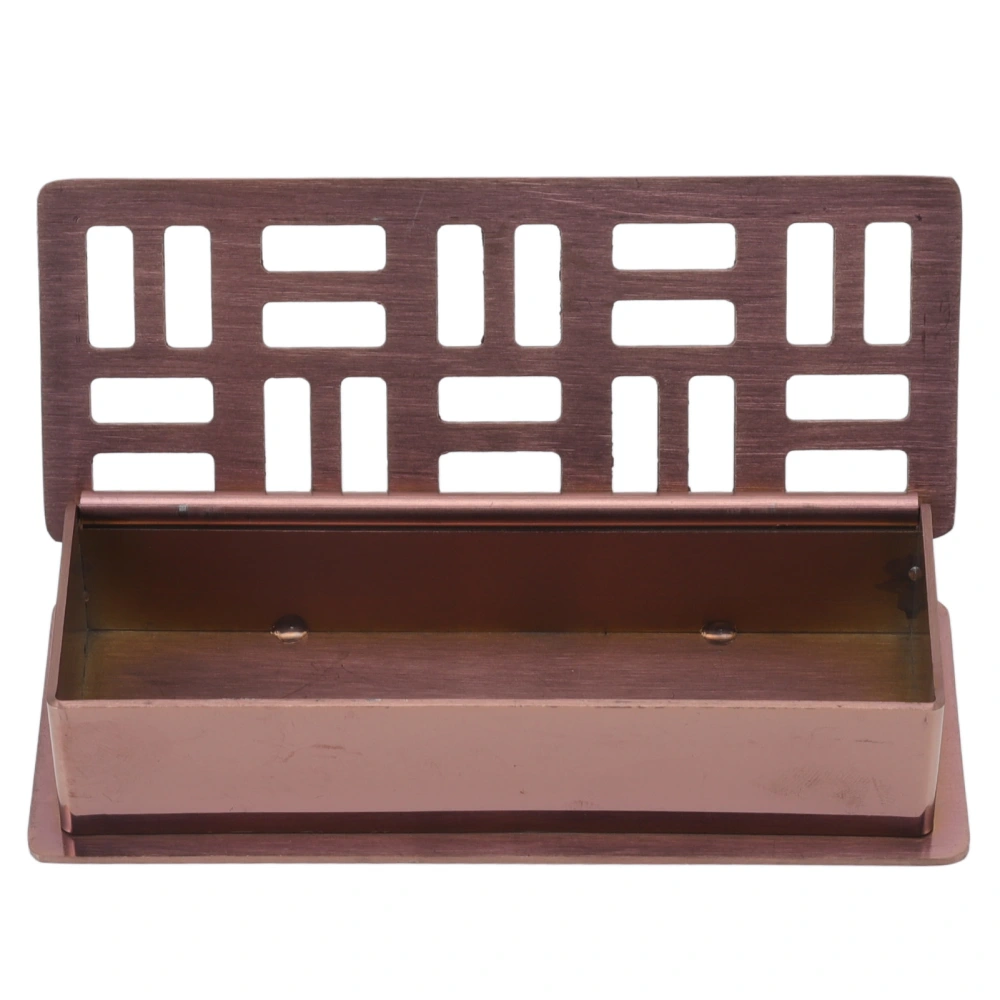 Stainless Steel Toothpick Holder Hollowed Out Rust Prevention Rectangle Toothpick Box for Restaurant Hotels Rose Gold