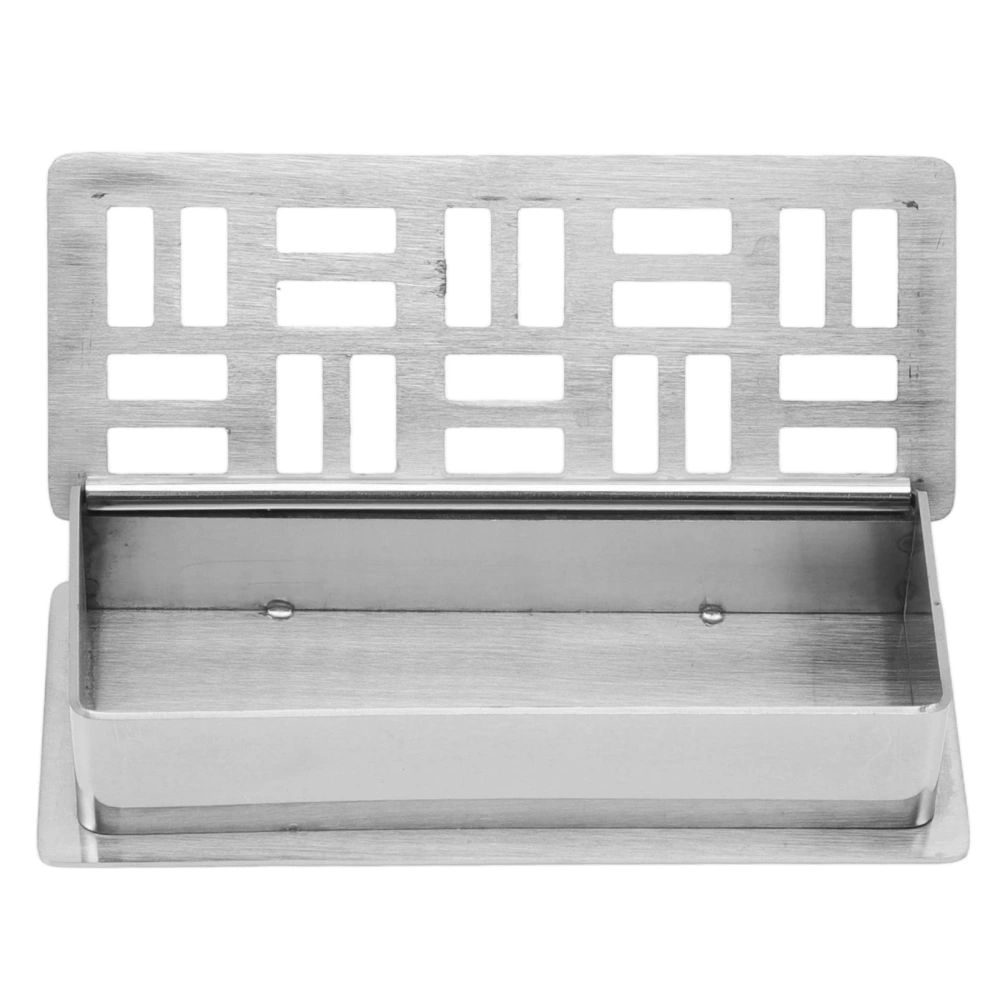 Stainless Steel Toothpick Holder Hollowed Out Rust Prevention Rectangle Toothpick Box for Restaurant Hotels Silver