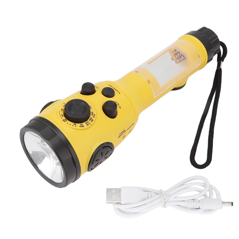 Emergency Flashlight Portable Rechargeable Hand Cranked Multifunctional LED Torch AM FM Frequency SOS Warning Flashlight