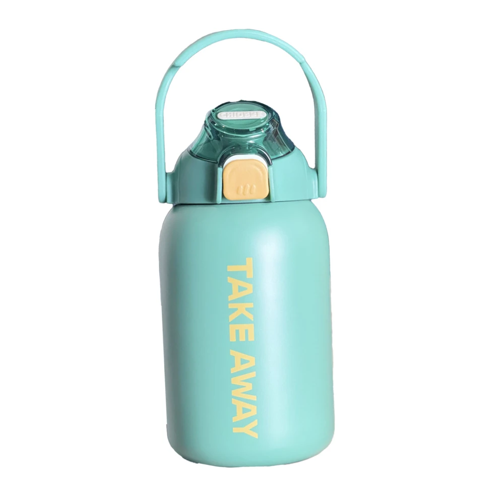 850ml Insulated Water Bottle Large Capacity with Bounce Cap Straw Winter Insulated Cup for Outdoor Green