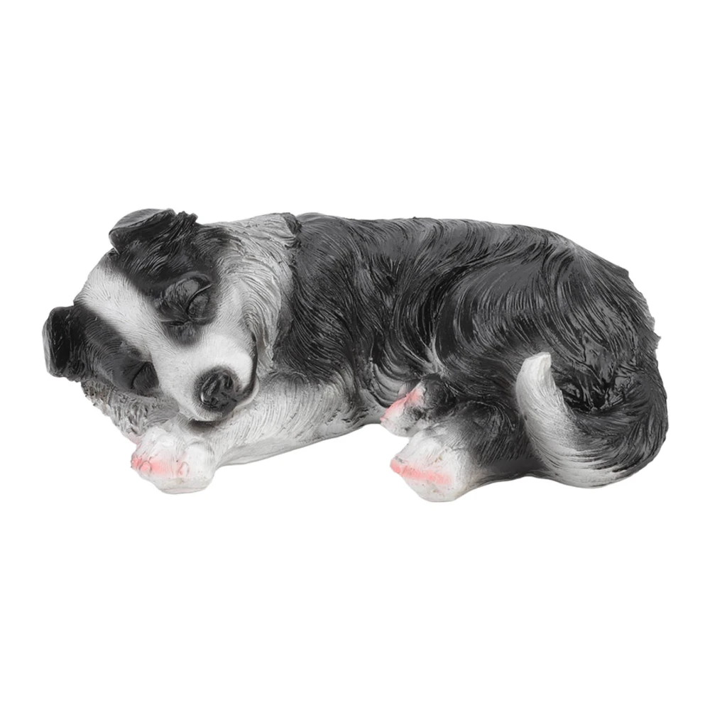 Puppy Statues Sculptures Synthetic Resin Waterproof Border Collie Statue Ornament for Garden Outdoor