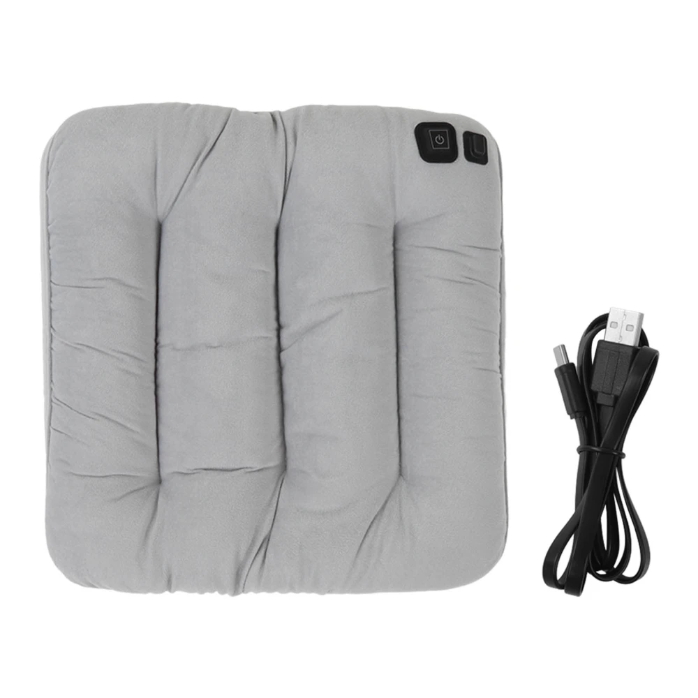 Heated Chair Pad USB Graphene Heating Thickened Electric Heating Cushion for Home 5V Light Gray