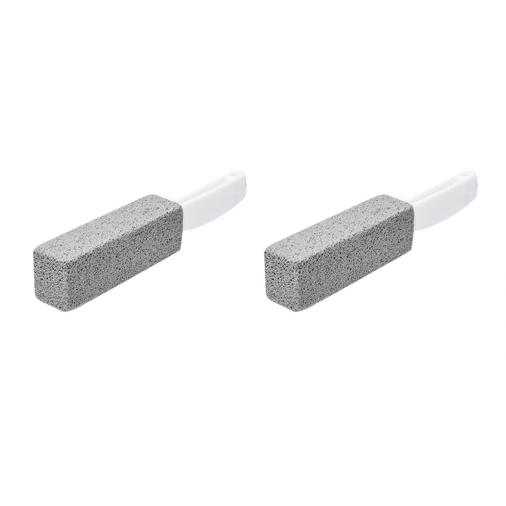 2pcs Pumice Stone Toilet Bowl Cleaner Efficient Toilet Bowl Cleaner Brush with Curved PP Handlee for Tiles BBQ Grills