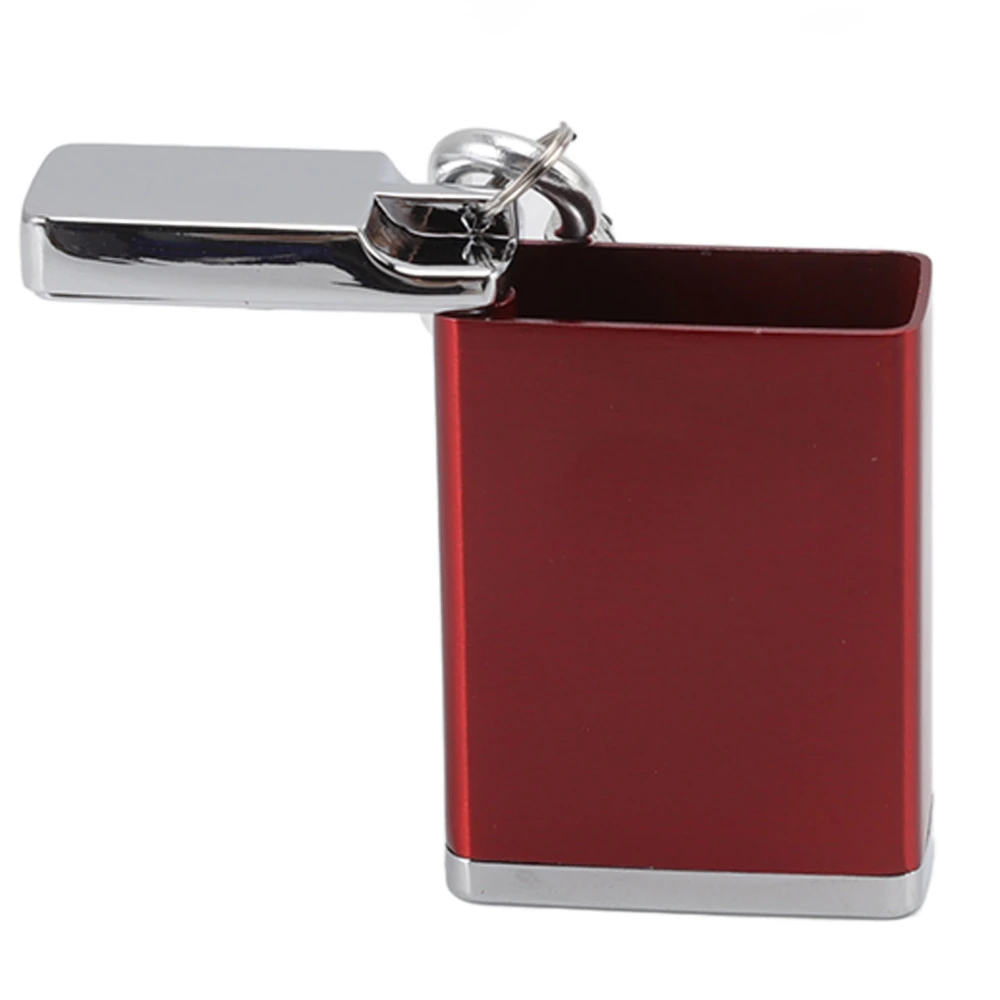 Ashtray Portable Mini Zinc Alloy Fireproof Delicate Ashtray Keychain with Buckle Lid Red