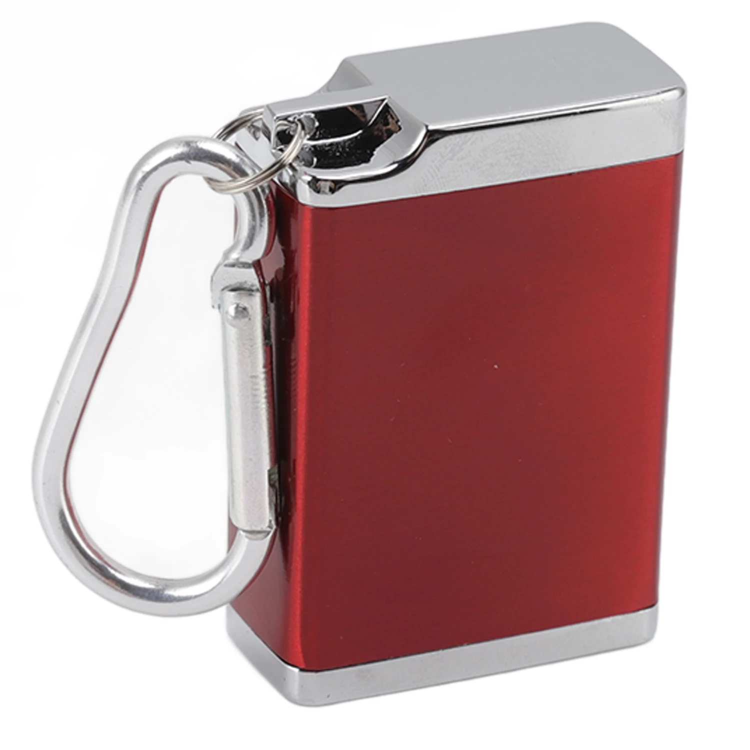 Ashtray Portable Mini Zinc Alloy Fireproof Delicate Ashtray Keychain with Buckle Lid Red