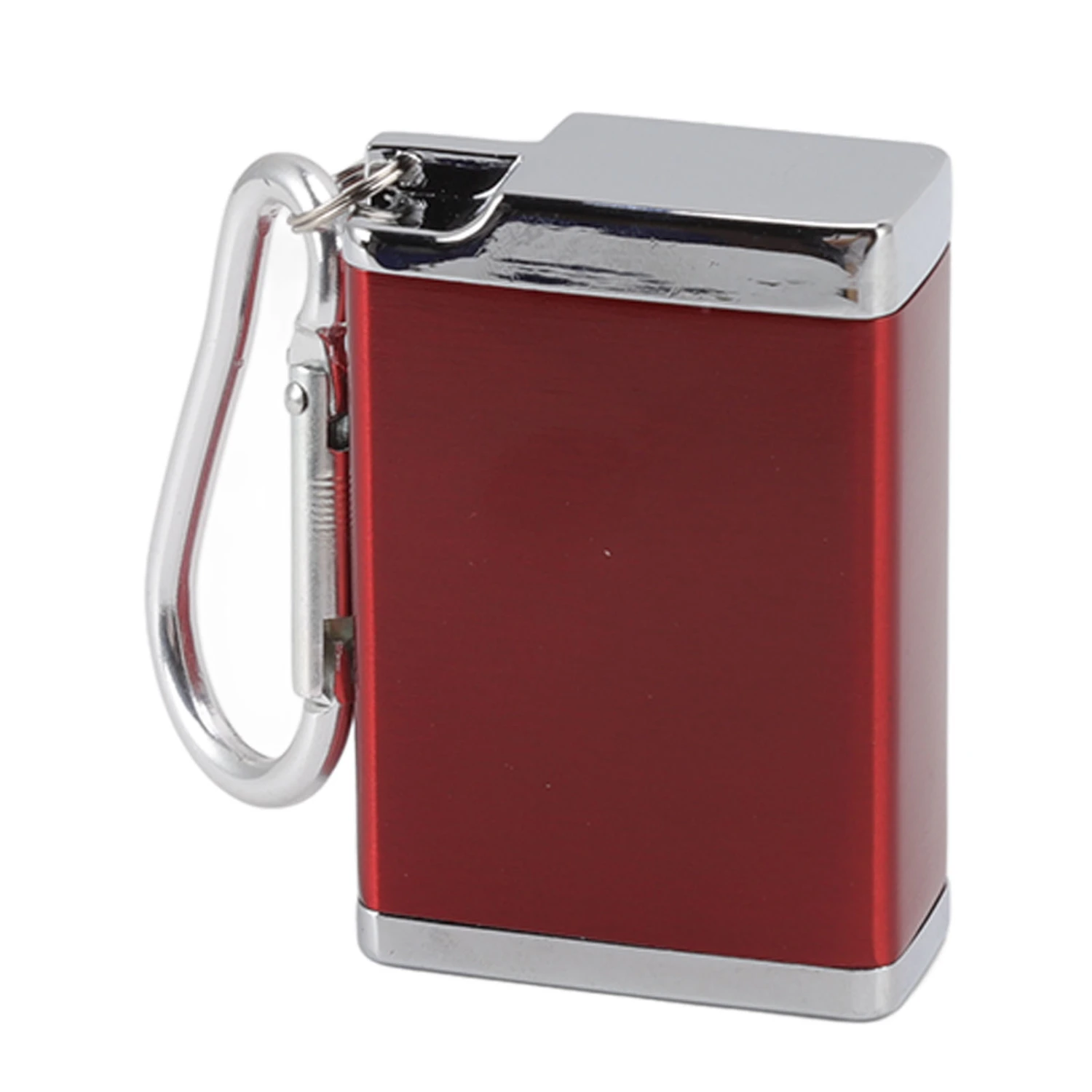 Ashtray Portable Mini Zinc Alloy Fireproof Delicate Ashtray Keychain with Buckle Lid Red