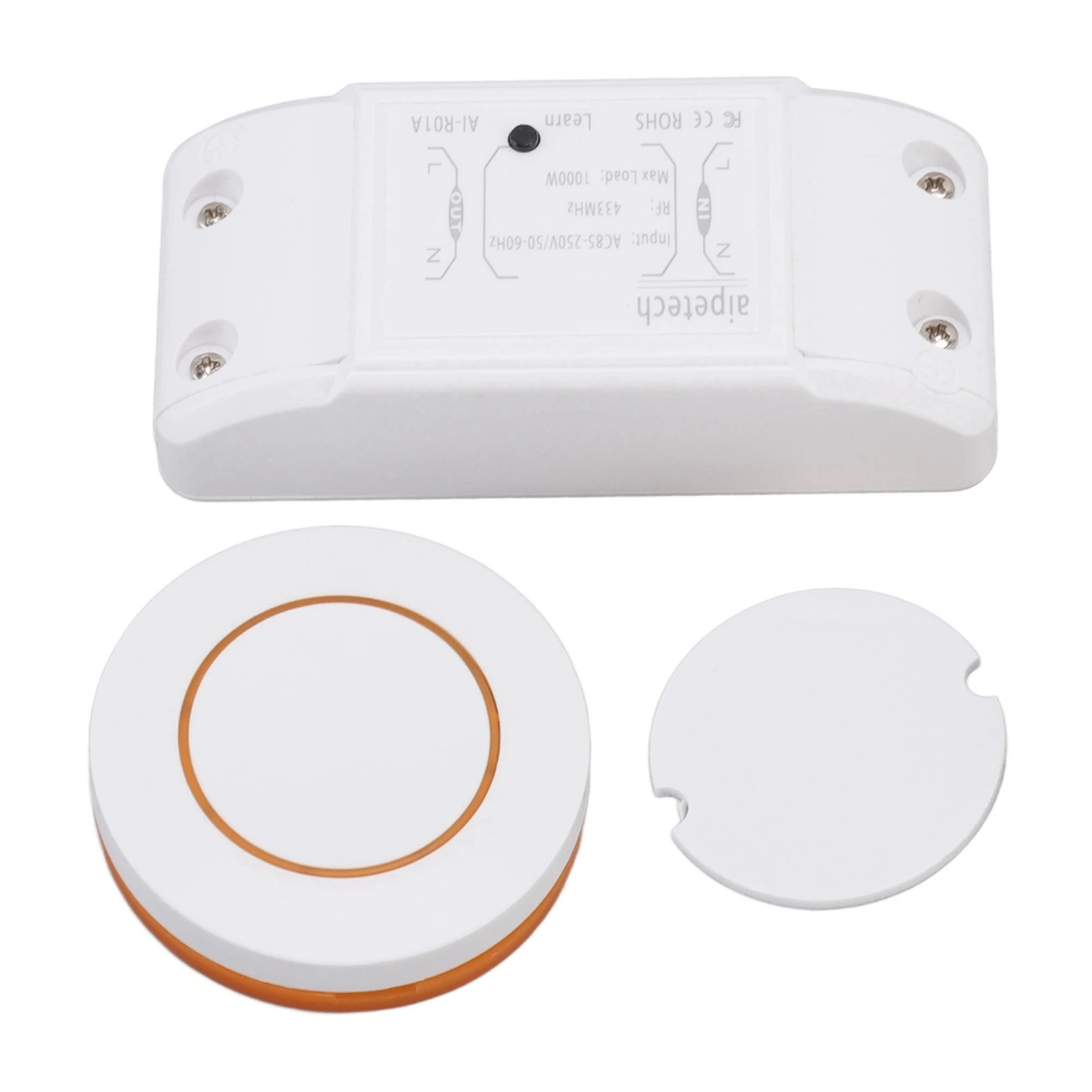 433Mhz Wireless Smart Switch 3 Working Modes Wireless Remote Switch Non Wiring RF Switch for Household Appliances Yellow