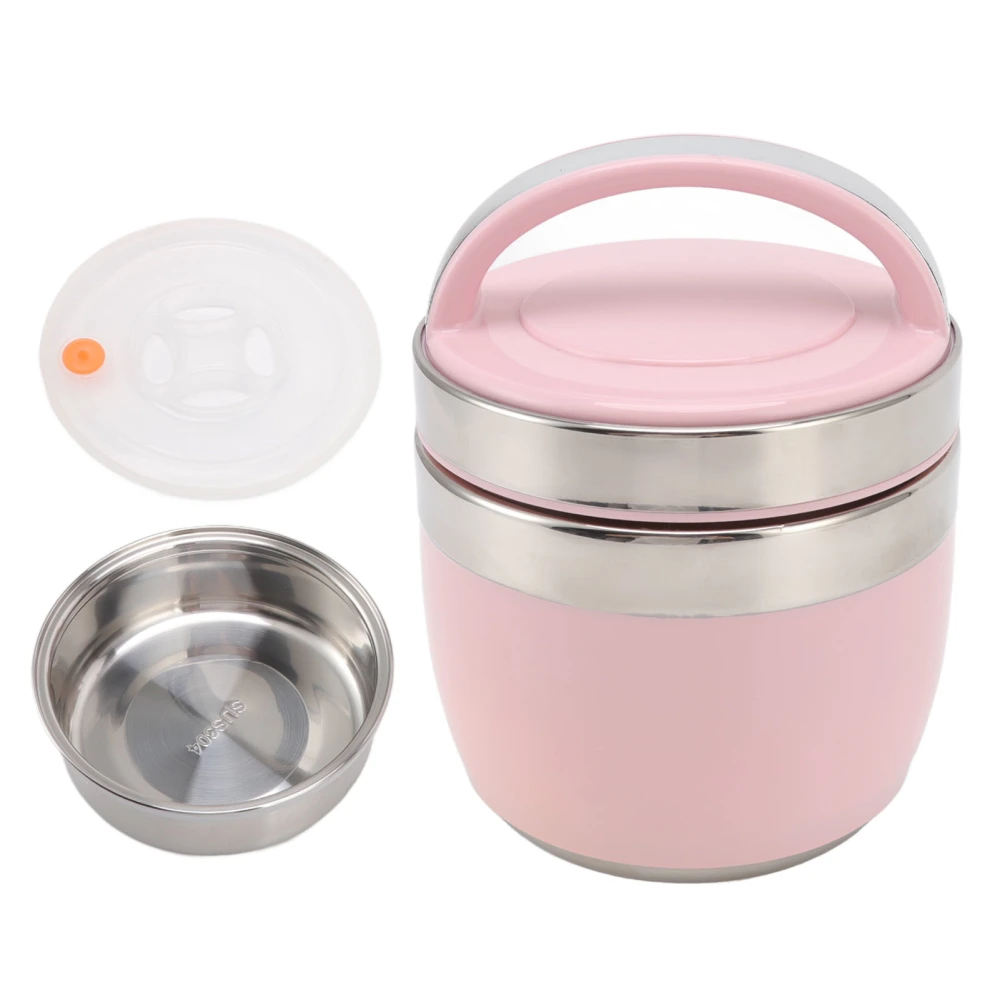 1.2L Thermal Lunch Box Bento Box Set 304 Stainless Steel for Kids Teens Adults Insulated Lunch Containers Pink