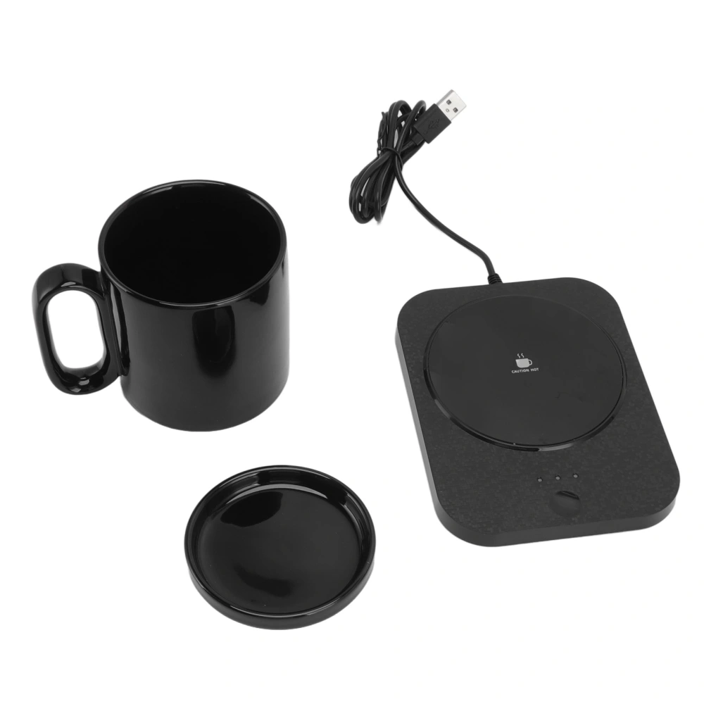 Smart Mug Warmer 3 Gears Control USB Powered Heating Coaster Milk Cup Insulation Warmer Black