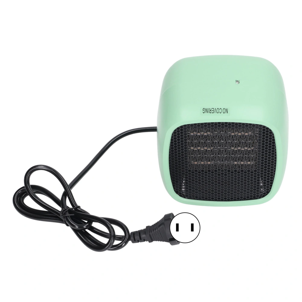 Portable Electric Desktop Heater PTC Ceramic Fast Heating Small Space Heater for Home Bedroom Office US Plug 110V Green