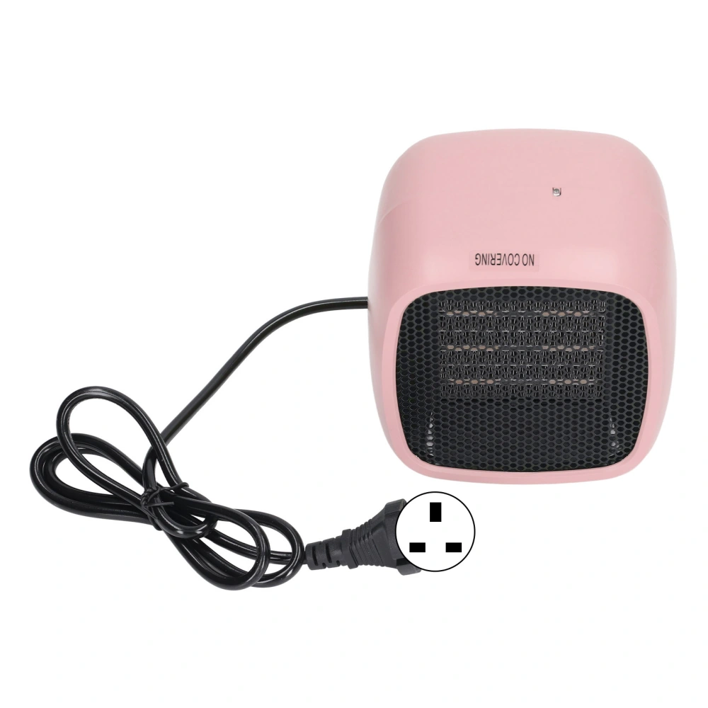 Portable Electric Desktop Heater PTC Ceramic Fast Heating Small Space Heater for Home Bedroom Office UK Plug 220V Pink