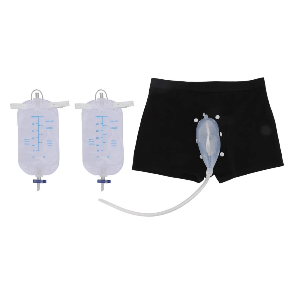 Men Urinal Collector Set Safe Hygienic Shorts Type Urine Funnel Pee Holder Collector for Elder Men Patient