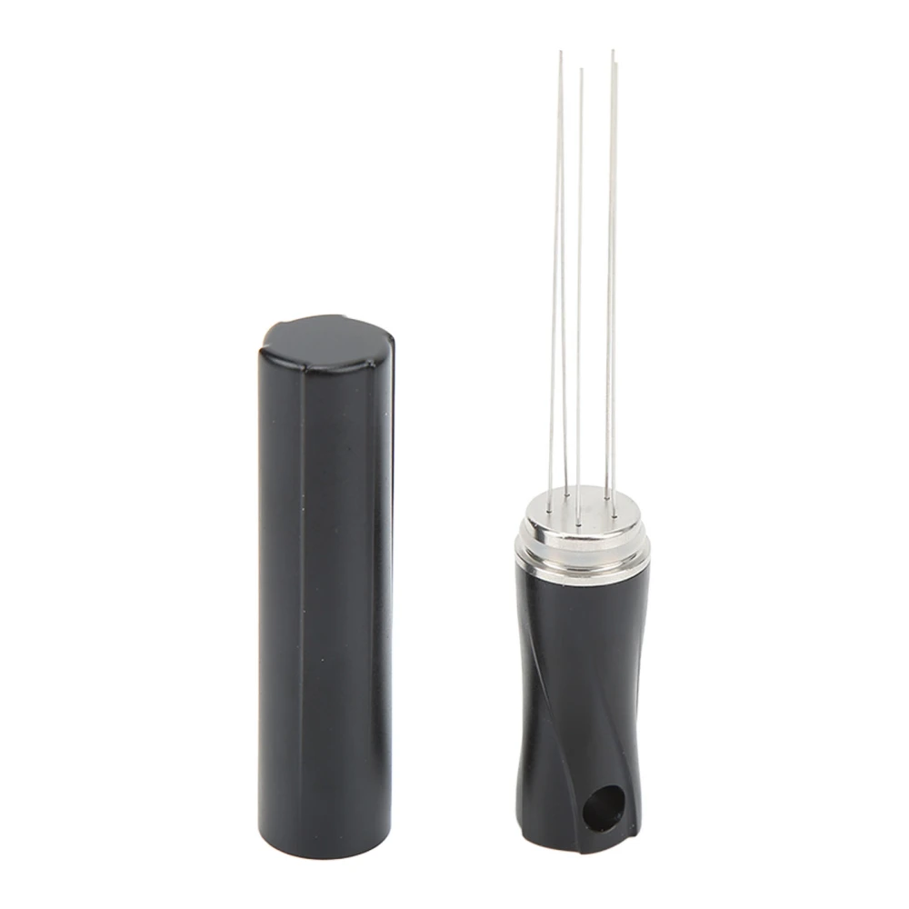 Coffee Powder Stirring Needle Professional 304 Stainless Steel Coffee Stirring Tool with Cover for Coffee Distribution Black