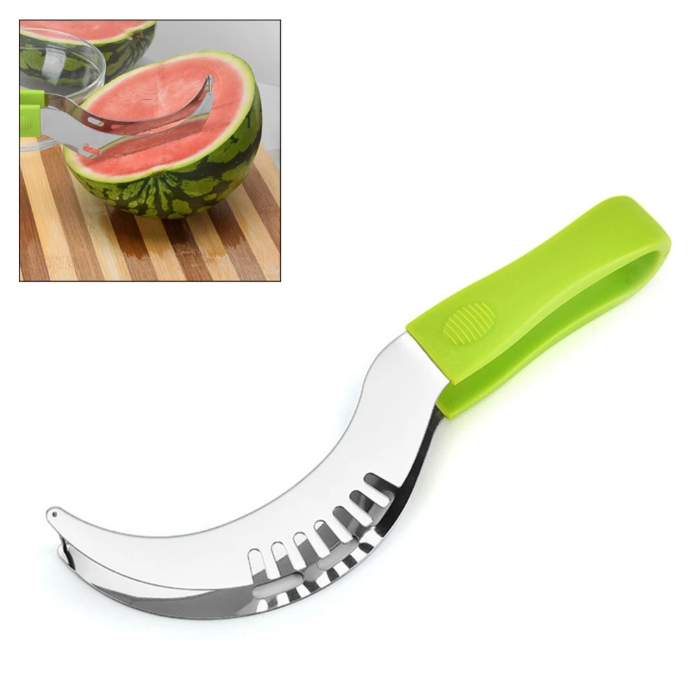 Watermelon Slicing Tool Cantaloupe Fruit Slicing Cutter and Server Steel Core Cutting Utensil