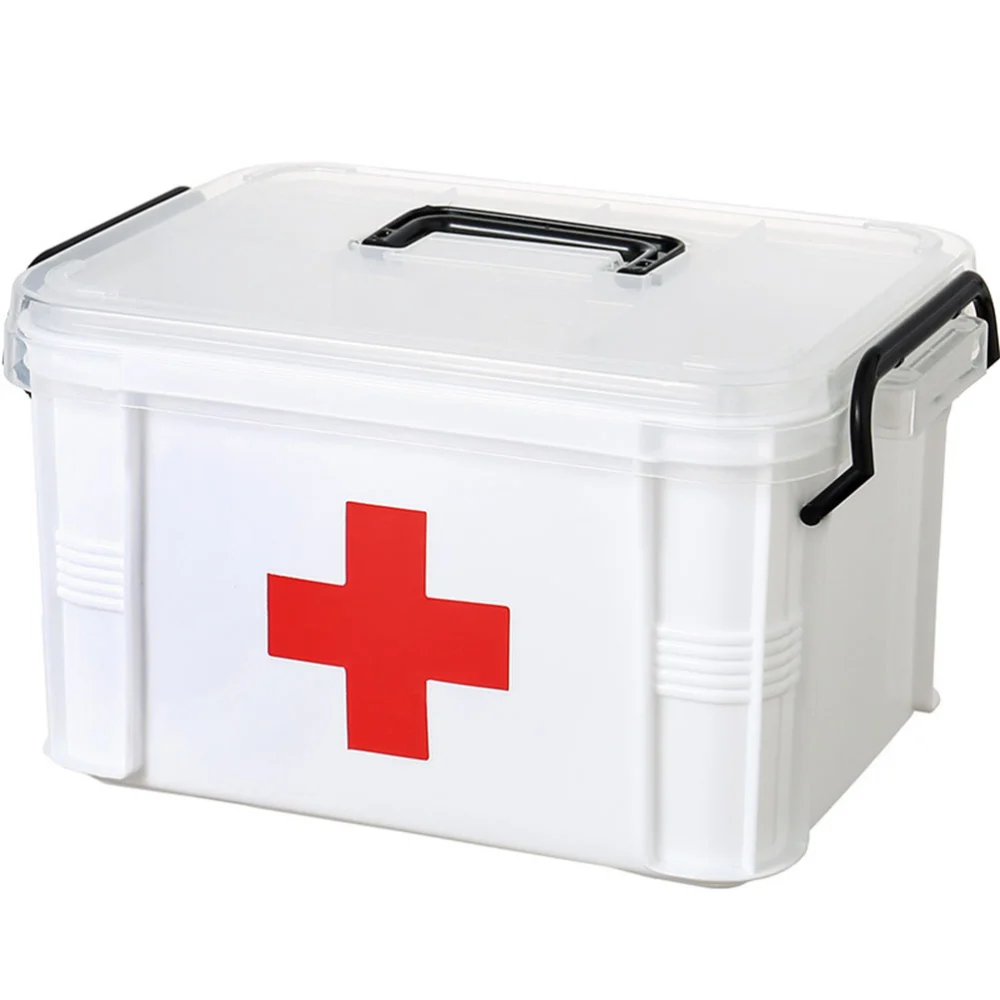 Transparent First Aid Box Portable Medicines Storage Box Safety Emergency Kits