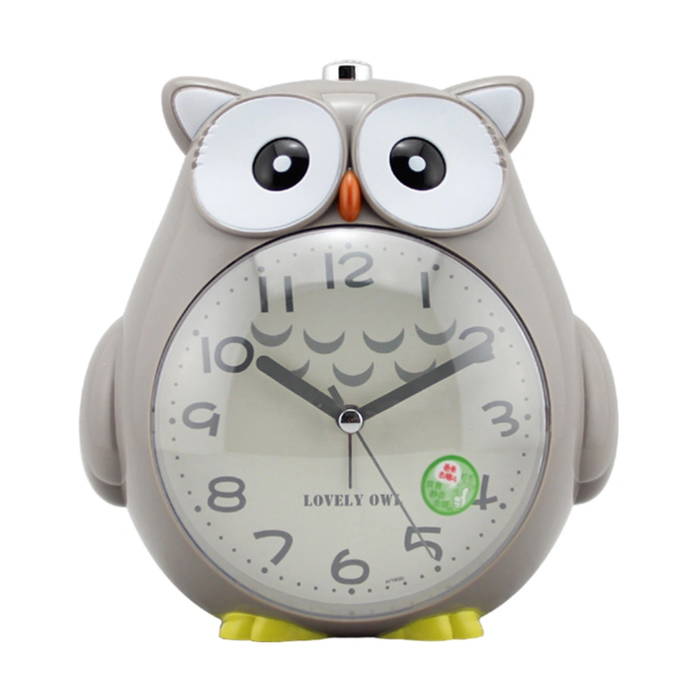 Cute Owl Shaped Silent Night Light Alarm Clock Bedside Bedroom Snooze Function Silence Clock for Kids