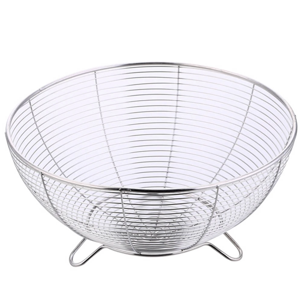 Stainless Steel Fruit Basket Kitchen Fruit Decorative Bowl Vegetable Drain Basket