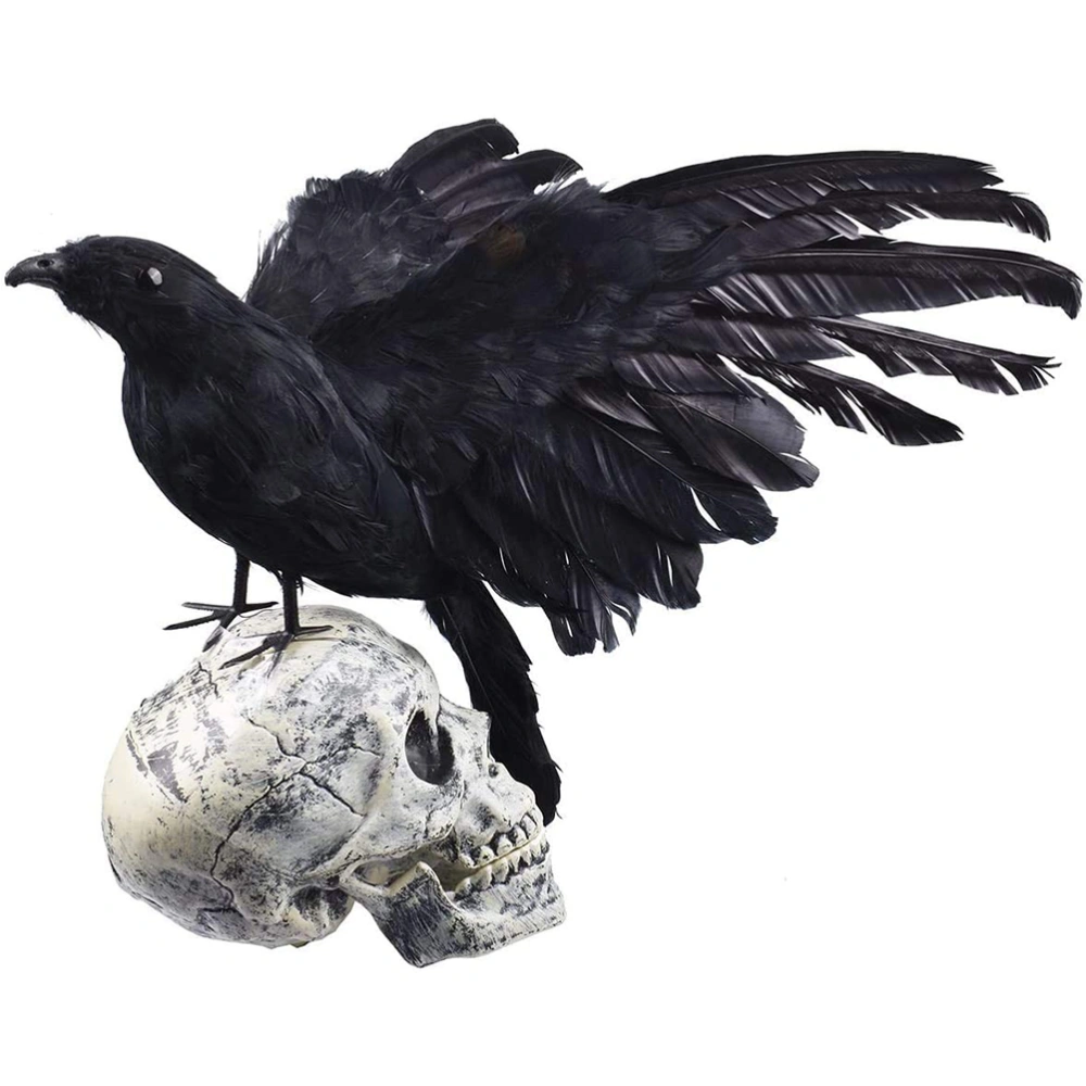 Black Crow Decoration Halloween Realistic Feathered Crows Haunted House Decor for Party Decoration Supplies