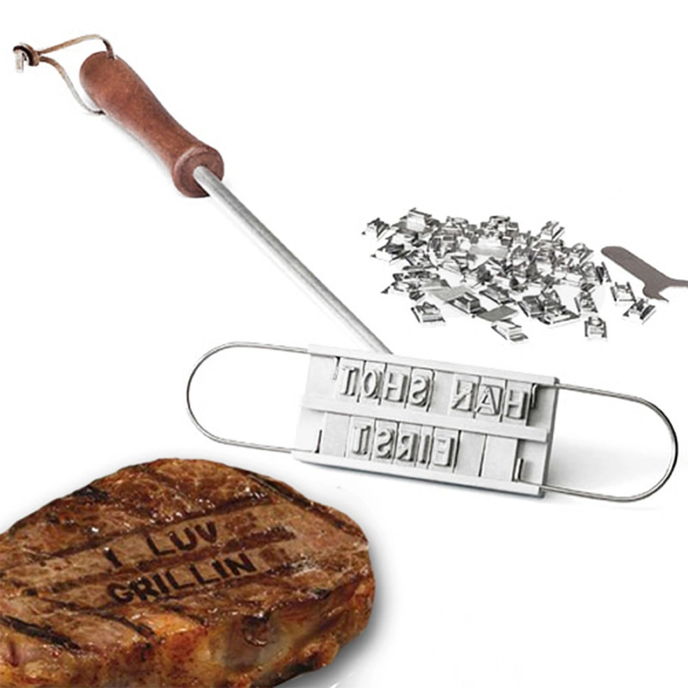 Barbecue Branding Iron Kits DIY Meat Tool Set Grill Branding Iron with Changeable Letters