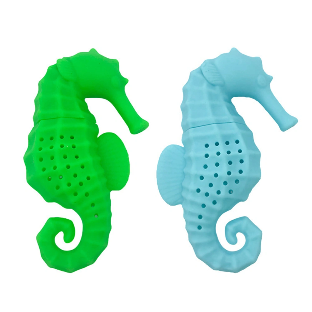 2PCS Silicone Tea Infusers Tea Maker Heat Resistant Lovely New Cartoon Hippocampus Silicone Tea Leak Filter